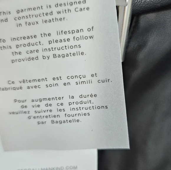 7 For All Mankind Leather Mini Skirt  Zipper Rock Belt Black size M - Picture 6 of 9